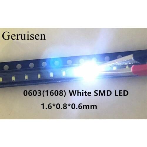 Small white lamp beads 0603 SMD LED 0603 white Light-emitting diodes Free Shipping 1.6*0.8*0.4MM 6000-6500K 3.0-3.6V 3000PCS/lot