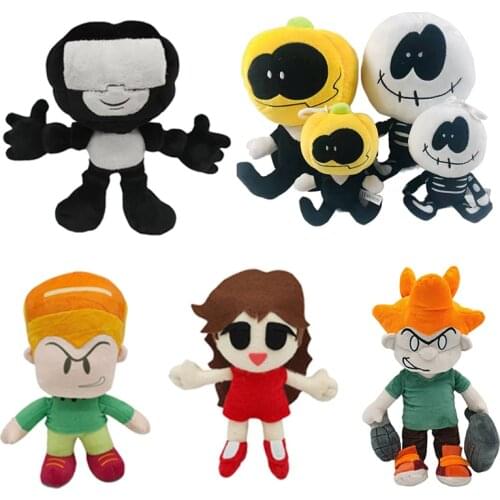 Spooky Month Skid and Pump Friday Night Funkin Monster Plush Toy Lemon Demon Soft Stuffed Doll Boy Girls for Birthday Gifts