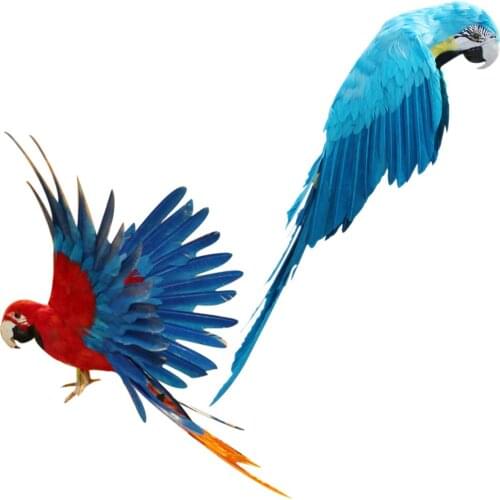 Set 2pc Artificial Realistic Parrots Birds For Garden Weding Home Decoration High Textural Quality Color