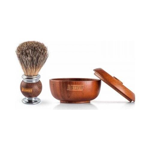 Shaving Brush Pack + wooden bowl