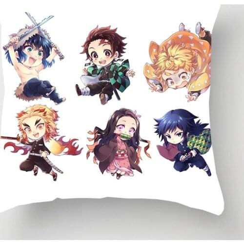 No pillow core Demon Slayer Kimetsu no Yaiba Kamado Tanjirou Nezuko Printed Pillow Cover Soft Pillows case Gift Sofa Pillowcase