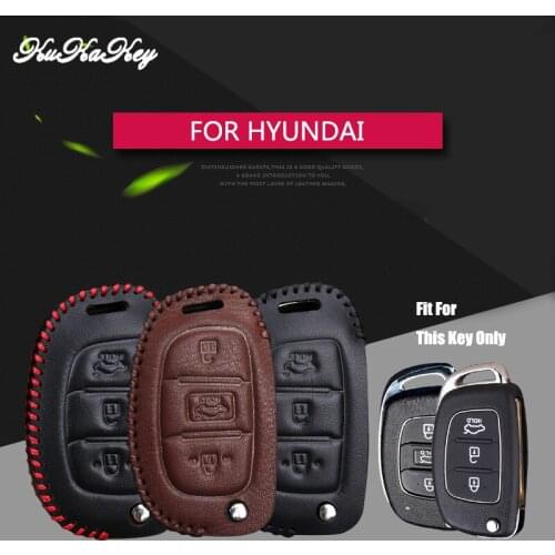 2017 New Genuine Leather Car Key Case Cover For Hyundai I10 I20 I30 I40 Ix20 IX25 IX35 hb20 Santa Fe Creta Solaris Key Holder