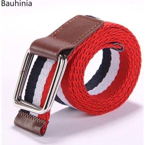 New Mens Womens 6-color Woven Trendy Personality Fashion Canvas Belt Quick Release Alloy Buckles Belts
