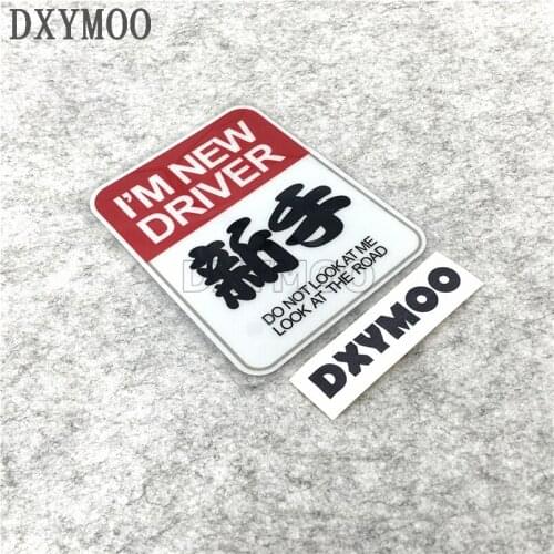 Warning NEW DRIVER Car Stickers Funny DO NOT LOOK AT ME ROAD Motocross Vinyl Decals 12cm