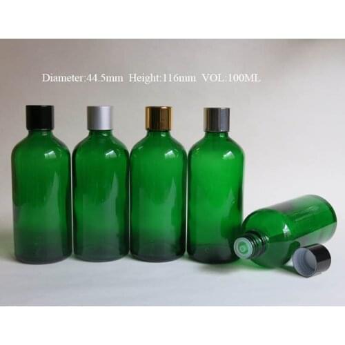Wholesale 100Pcs 100ml glass essential oil bottle ,100ml dropper Essential oil bottle , aromatherapy green glass bottles