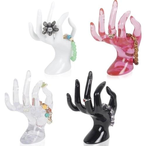 4 Color Mannequin Ok Hand Finger Glove Ring Bracelet Bangle Jewelry Display Stand Holder