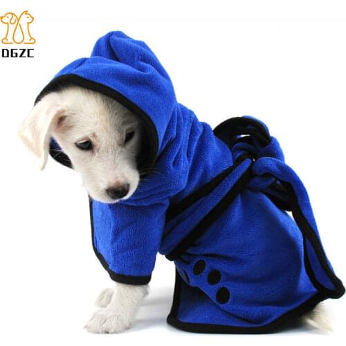 Pet Bathrobe Dog Towel Luxuriously Soft 100% Microfiber Super Absorbent Pet Drying Towel Embroidery Paw with Waist Belt&Hood
