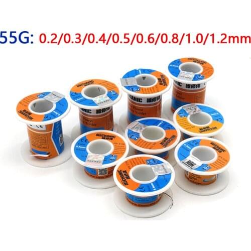 MECHANIC 55g Solder Wire Reel Rosin Core 0.2/0.3/0.4/0.6/0.8/1.0/1.2mm Low Melting Point Soldering Tin BGA Welding Tools
