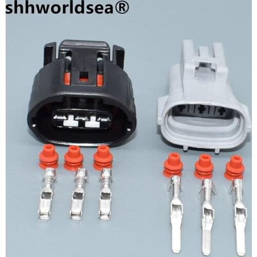 Shhworldsea 3 Pin 2.2mm 6188-0282 Female black Alternator Connector Electrical Headlight Socket For Toyota Lexus