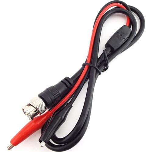 1meter BNC Male Plug connector cable to Dual Alligator Clip Oscilloscope DIY Test Probe Leads wires cable Crocodile Clips Roach