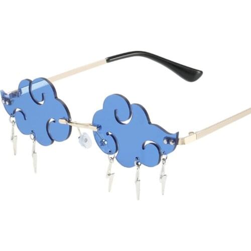 2021 Fashion Small Rimless Sunglasses Women Luxury Clouds Lightning Punk Cool Sun Glasses Unique Frameless Glasses UV400