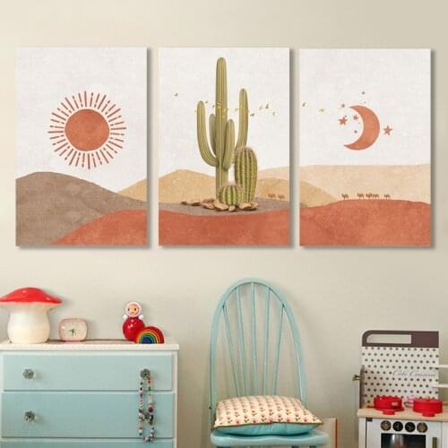 Modern Sun Moon Abstract Painting Canvas Home Decor Bedroom Living Room Wall Art Sofa Coffee Decoration Painting by Numbers