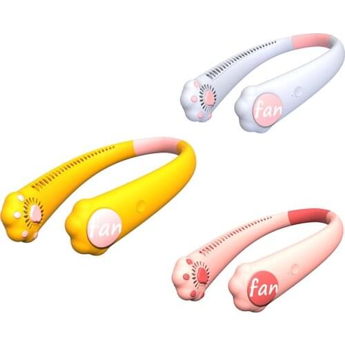 Sports Mini Neck Fan Leafless Fan 2000MAh Lasts 6H USB Charging Household Outdoor Lazy Portable Mute Neck Fan