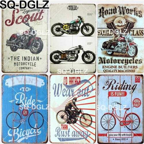 [SQ-DGLZ] New Motorcycles Tin Sign Motel Metal Crafts Riding Is Fun Painting Plaques Art Poster