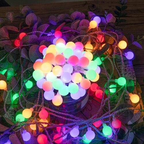 LED Globe String Light 220V Powered 10M 20M 30M 50M LED white Ball Outdoor Party Decoration Christmas Garden Holiday lighting