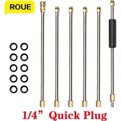 O-Ring Extension Wand Set Rod Car Wash Cleaning Pressure Washer Replacement Rod Power Washer Rod 1/4" Quick Plug Inch Thread