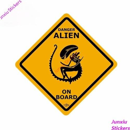 Alien on Board Vinyl Car Stickers Anime Waterproof Decoration Scratch-proof Auto Vehicle Decal PVC13x12cm