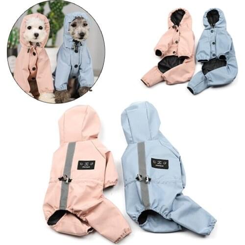 Waterproof Pet Dog Raincoat Jumpsuit Reflective Puppy Chihuahua Rain Coat Breathable Mascoats Clothes for Small Dogs Overalls