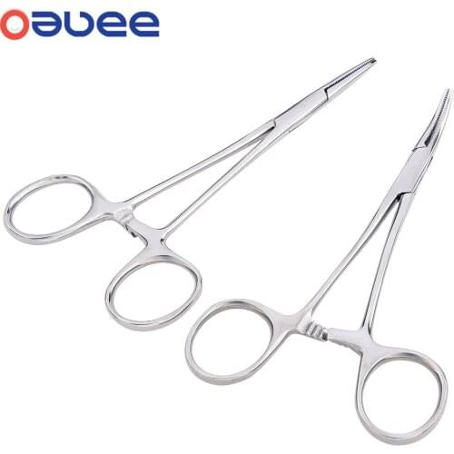 Oauee 12.5 16 18cm Hand Tool Hemostatic Forceps Pet Hair Clamp Fishing Locking Pliers Epilation Tools Curved/Straight Tip