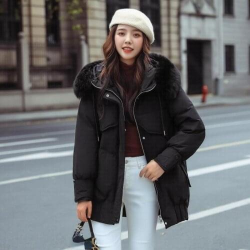 Women Coats and Jackets Winter Real Fox Fur Collar Parkas Famale Warm Hooded Korean Duck Down Coat Woman Casaco Feminino SQQ188