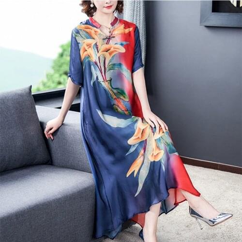 Women Vintage Loose Plus Size Print Beach Maxi Sundress 2021 Summer Floral Midi Dress Female Elegant Bodycon Party Vestidos 4XL