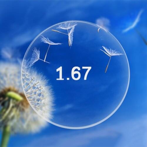 1.67 Index Ultra Thin CR-39 Aspheric Prescription Myopia Presbyopia Eye Glasses Optical Lens UV Protect Anti-Radiation power len