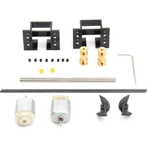 2set/lot 130 Motor+Motor Seat+Copper Coupling+15CM Shaft+Propellers Kit Double Motors RC Boat motor Drive Set For DIY Model Ship