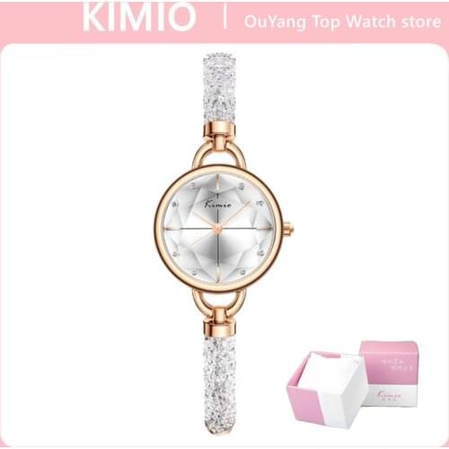 KIMIO Diamond Bracelet Womens Watches Bandage Crystal Watch Women Brand Luxury Female Wristwatch Dropshipping 2021 New Arrivals