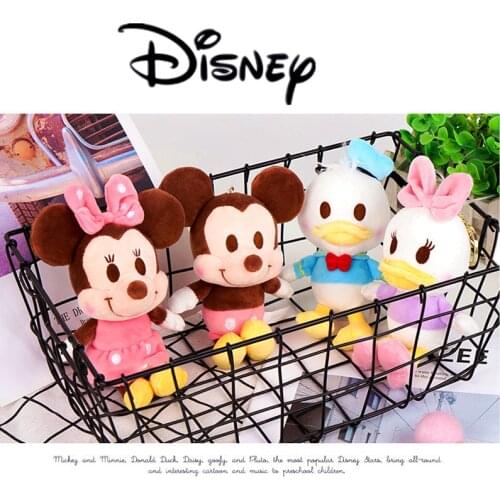 27 Styles Disney Mickey Mouse Minnie Donald Duck Plush Doll Keychain Cute Cartoon Boy Girl Keychain Cute Bag Keychain