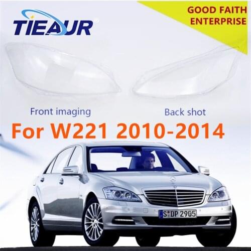 4Doors Headlight Transparent Glass Lens Covers for Benz W221 S280 S300 S350 S500 S600 Headlamp Clear shell 10-14 replacement