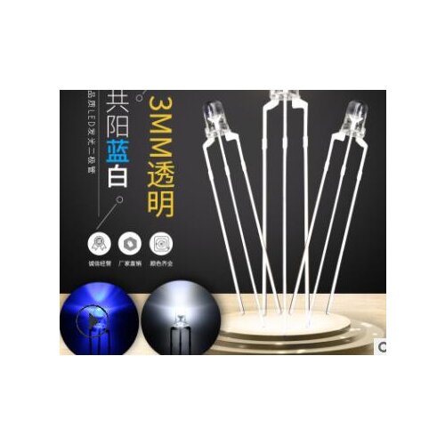 4kinds through hole biolor 3mm led diode blue@white color
