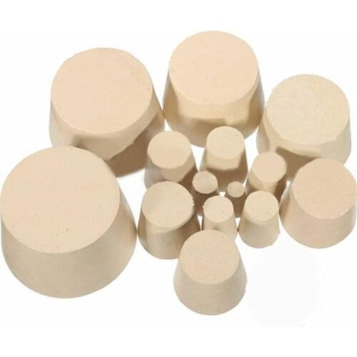 5pcs laboratory rubber stopper stopper flask conical tube pure white alkali resistant laboratory push-in sealing stopper