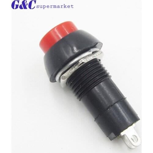 5PCS Mini Small Round Button Red Green No Self-Lock Push button Switch Latching ON/OFF 12mm 3A 250V AC