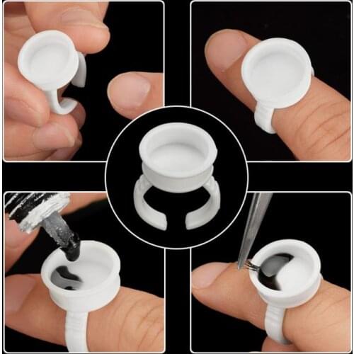 50/100 Adhesive Eyelash Palette Beauty Makeup Glue Holder Disposable Ring Palette Eyelash Tattoo Pigment Cup