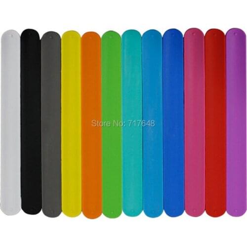 500pcs 12 colors Blank Snap Slap wristband silicone bracelets free shipping by FEDEX A