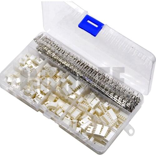 560PCS XH 2.54 2P 3P 4P 5Pin 2.54mm Pitch Terminal Kit Housing Pin Header JST Connector Wire Connectors Adapter XH Kits XH2.54mm