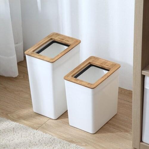 7.5/9L Trash Bin Dustbin Can High Quality PP Wood Waste Bin Home Office Trash Can Garbage Bin Dust Bin Plastic Storage Bucket