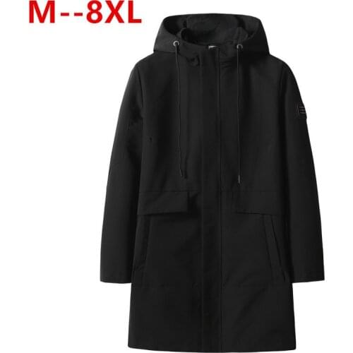 8XL 6XL 5XL Men Big Size Casual Long Jacket Spring Autumn Male Business Windbreak Thin Outwear Parka Loose Varsity Bomber Coat