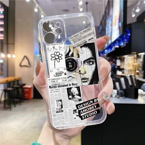 Fashion Retro Label Popular Letter Phone Case For iPhone 12 11 Pro MAX XR XS 7 8 Plus SE20 Soft Silicone Protective Cover Coque