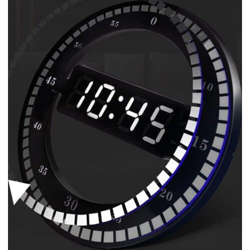 Digital LED Wall Clock circular electronic clock night light simple clock decoration wall clock