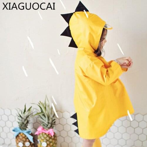 2018 New Arrivals Children waterproof Coat Rain Wear Boys Girls Dinosaur pattern Hooded Kids Lovely Hot Selling Clothes C58 10