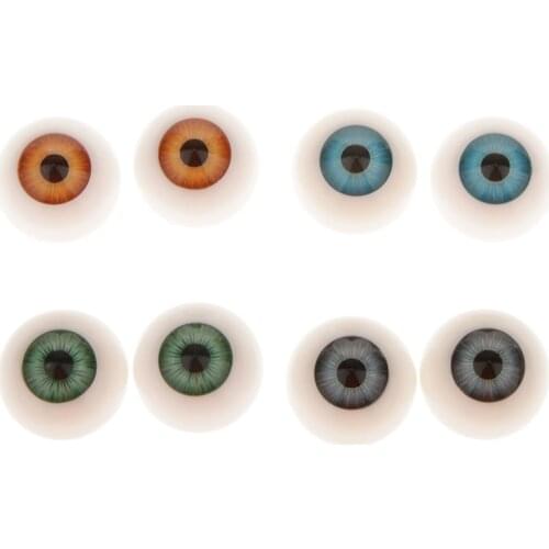8pcs 20mm Half Round Hollow Acrylic Eyes Eyeballs for Doll DIY Making Accs