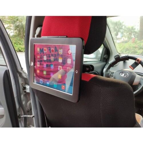 Customized enclosure for 10.2 inch iPad car headrest security mount with lock safe holder taxi / vechiel /cab