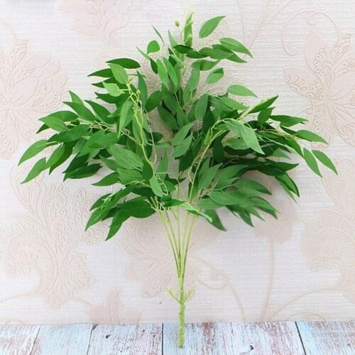 Artificial Green Plant Vines Desktop Fake Leaves Plant for Home Garden Decoration Simulation Fake Leaves Rattan