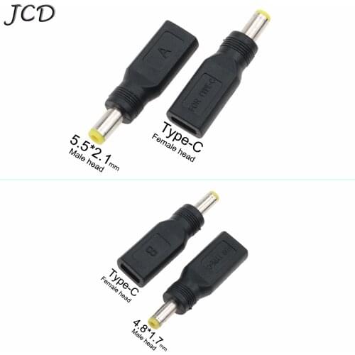 JCD DC 5.5 * 2.1 mm Male Power Jack USB 3.1 Type C USB-C Type-c Female 4.8mm *1.7mm male Micro USB DC Power Connector Adapter