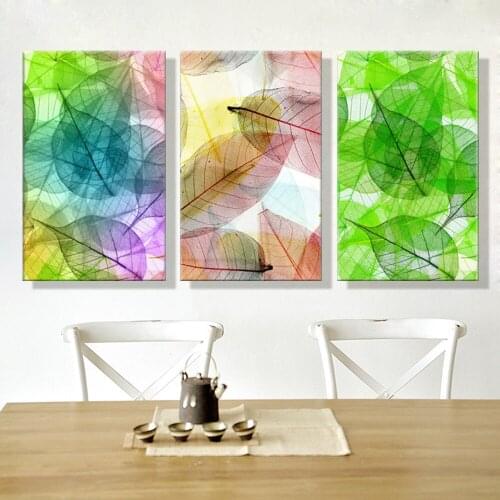 Oil Painting Canvas Color Leaves Wall Art Decoration Painting Home Decor On Canvas Modern Wall Pictures For Living Room(3PCS)