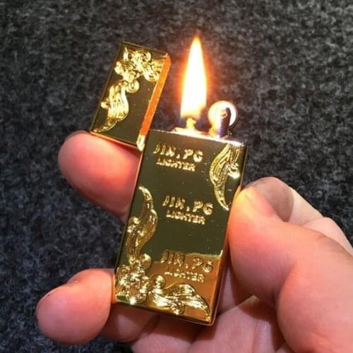 Kerosene Lighter Retro Metal Body Grinding Wheel Cigarette Lighter Cigarette Accessories Small Gift