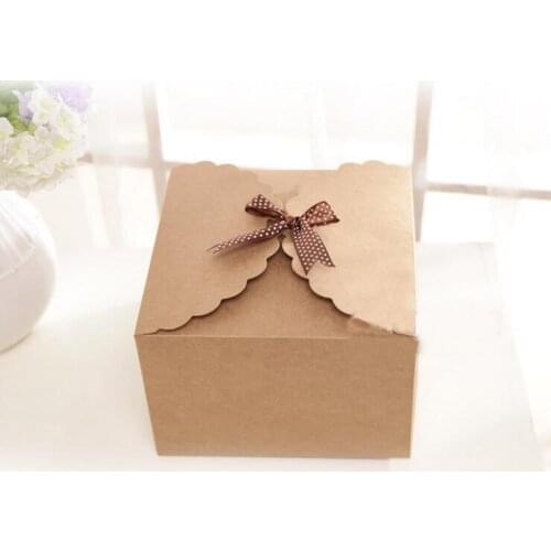 300pcs 9*9*6cm Brown Packaging Kraft Paper Box For Candy\Cake\Jewelry\Gift\chocolate\Party Packing boxes