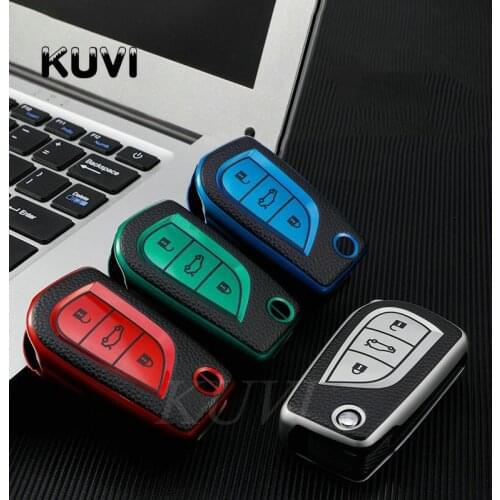 Leather TPU Car Key Cover Case Protective Shell for Toyota Auris Corolla Avensis Verso Yaris Aygo Scion TC IM Camry RAV4