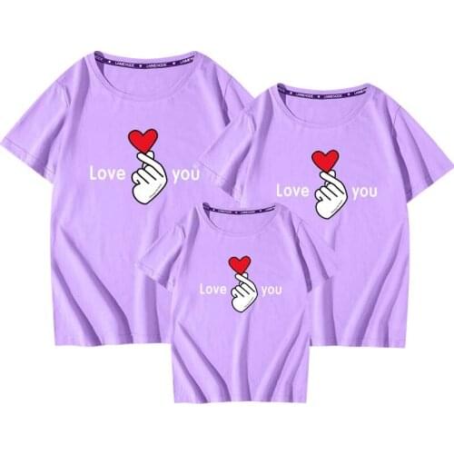 Summer Family Matching Father Mother Daughter Son Clothes Korean Cotton printed T-shirt Baby Kids Girls Boys Couples Clothing